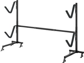 Suporte para caiaque Estante de metal para armazenamento de pranchas de surf ao ar livre Ganchos ajustáveis em 6 alturas Preto