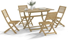 Conjunto de jantar p/ jardim 5 pcs madeira de acácia maciça