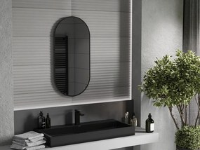 Mexen Loft espelho de casa de banho oval 90 x 45 cm, moldura preta - 9851-090-045-000-70