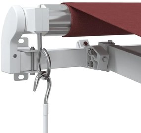 Toldo retrátil manual com luz LED 450x300 cm bordô