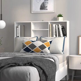 Cabeceira de cama com armário 100x19x103,5 cm branco