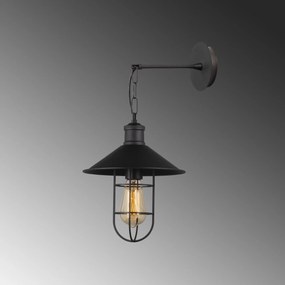 Candeeiro de Parede Ayazma – Preto – Diâmetro 25 cm, Altura 40 cm