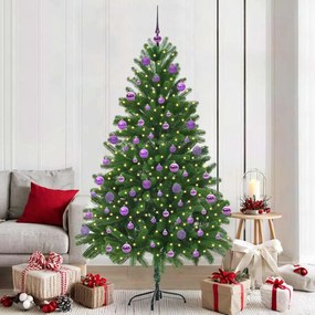 vidaXL Árvore de Natal com 300 LEDs com suporte Verde 210 cm PE