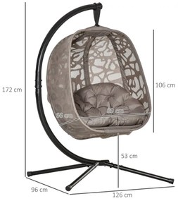 Poltrona Baloiço de Jardim Suspensa Com Suporte em Aço - Design Modern