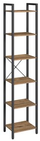Estante com 6 prateleiras 30 x 40 x 187,5 cm castanho vintage-preto
