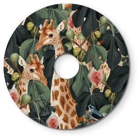 Mini abajur plano Ellepì com animais da selva 'Wildlife Whispers', 24 cm de diâmetro - Fabricado na Itália