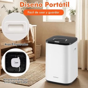 Aquecedor de toalhas 23 L com luz temporizador 24H desligamento automático bloqueio infantil capacidade 3 toalhas branco