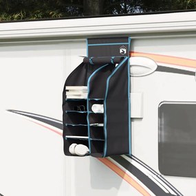 vidaXL Organizador de Tenda Suspenso com 10 Bolsos Preto