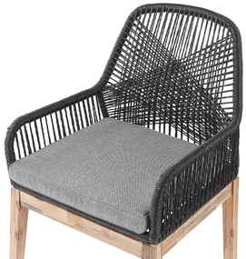 Conjunto de jardim com mesa ⌀ 90 cm e 4 cadeiras em preto OLBIA Beliani