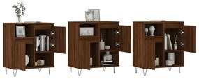 Aparadores 3 pcs madeira processada cor carvalho castanho