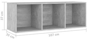3 pcs conjunto de móveis de TV contraplacado cinzento cimento