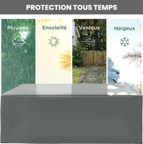 Capa para mobiliário de jardim, capa impermeável, à prova de vento e com proteção UV para conjunto de jardim, 275 x 205 x 90 cm, cinzenta