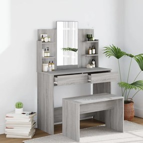 vidaXL Conjunto toucador 96x40x142 cm cor sonoma cinzento