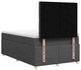 Cama boxspring com colchão 120x190 cm tecido cinzento-escuro