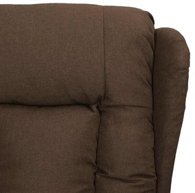 Poltrona elevatória de massagens tecido castanho