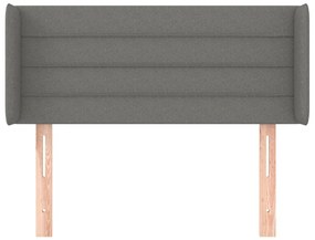 Cabeceira de cama c/ abas tecido 83x16x78/88 cm cinzento-escuro