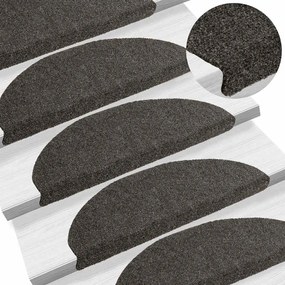 Tapetes escada autoadesivos 15 pcs 65x21x4 cm antracite