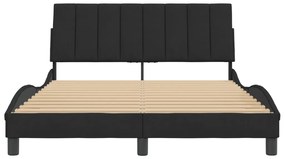 Estrutura de cama sem colchão 140x200 cm veludo preto