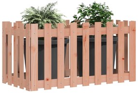 Canteiro elevado c/ design de cerca 100x50x50cm madeira douglas