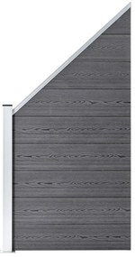 Painel vedação WPC 3 quadrados + 1 inclinado 619x186cm cinzento