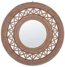 Espelho de parede em bambu castanho claro ø 62 cm CACOMA Beliani