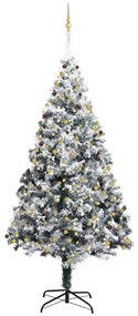 vidaXL Árvore de Natal artificial c/ luzes LED/bolas/neve 300 cm verde