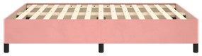 Estrutura de cama 140x200 cm veludo rosa