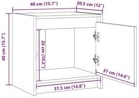 Mesas de cabeceira 2 pcs 40x30,5x40cm pinho maciço castanho mel