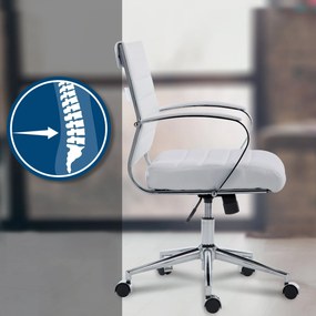 Cadeira de escritório Oakland Leather Sintético Branco