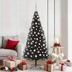 vidaXL Árvore de Natal com 300 LEDs com suporte Preto 180 cm PVC