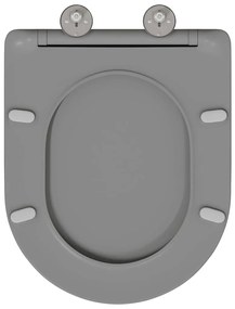 Assento de Casa de Banho com Fecho Suave Duroplast Cinzento vidaXL