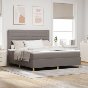vidaXL Cama Box Spring com Colchão & LED Taupe 180x200 cm Tecido