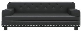 Cama para cães 90x53x30 cm couro artificial preto