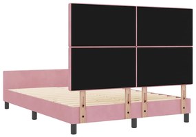 Cama vidaXL Rosa 160x200 cm Veludo