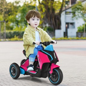 Mota Eléctrica Infantil 6 V Motocicleta Infantil 6 V com 3 Rodas Bateria de Carro para Crianças +3 Anos Rosa