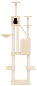 Árvore p/ gatos c/ postes arranhadores sisal 201 cm cor creme