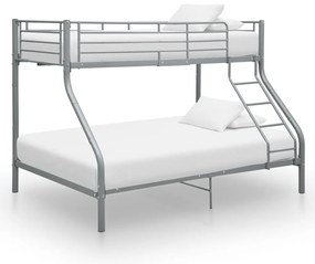 Estrutura de beliche 140x200/90x200 cm metal cinzento