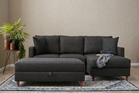Sofá de Canto Eva – Antracite – 210x82x195 cm