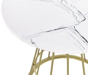 Mesa de centro efeito de mármore branco com dourado CONCAN Beliani