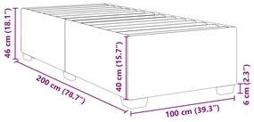 Estrutura de cama 100x200 cm tecido preto