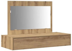Mesa de Maquilhagem Suspensa em Carvalho Artesanal 100x40x70 cm