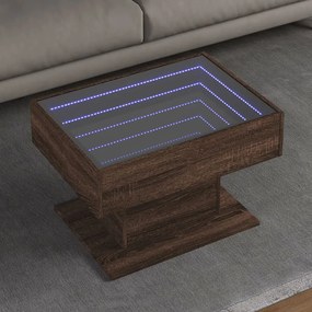 Mesa de centro c/ LEDs 70x50x45 cm derivados de madeira