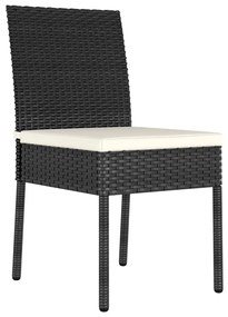 Cadeiras de jantar para jardim 4 pcs vime PE preto