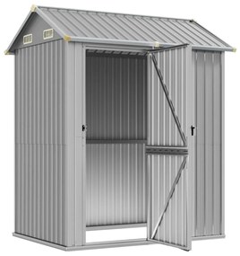 Abrigo de jardim 192x152,5x237 cm aço galvanizado cinza-claro