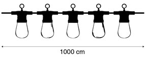 Cabo farpado LED 10 m ST45 fontes de luz 10 luzes com controle remoto - Chill Moderno