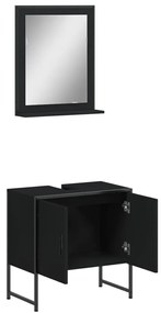 2 pcs conjunto móveis casa de banho derivados de madeira preto