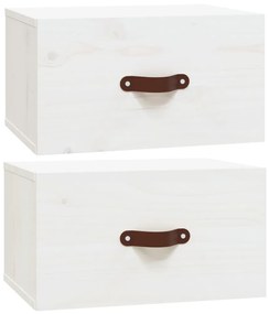 Mesas de cabeceira montagem na parede 2 pcs 40x29,5x22cm branco