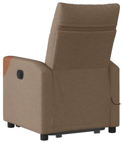 Poltrona reclinável massagens tecido castanho
