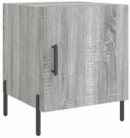 Mesa cabeceira 2pcs 40x40x50 cm madeira processada cinza sonoma