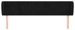 Cabeceira de cama c/ abas veludo 163x23x78/88 cm preto